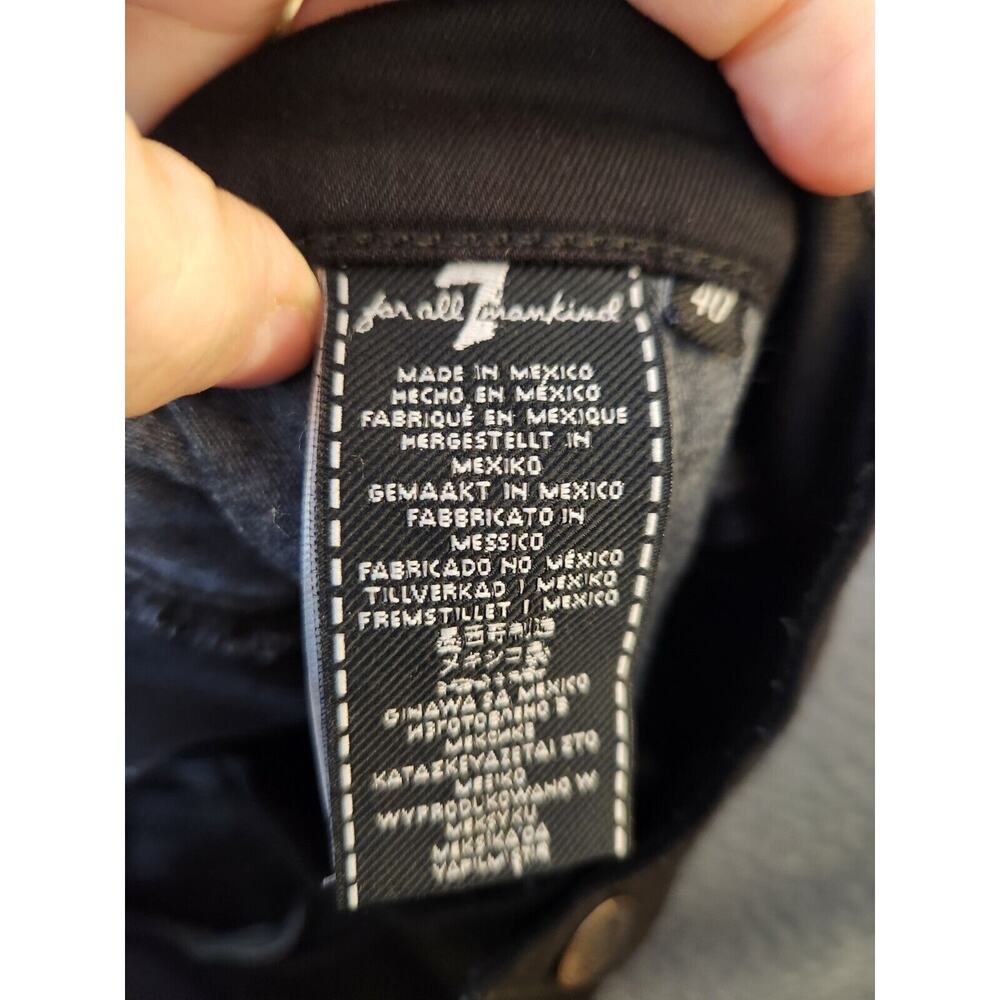 7 For All Mankind Luxe Jeans Mens 40x32 Black Wash‎ Slimmy Straight Fit Stretch - Picture 8 of 10